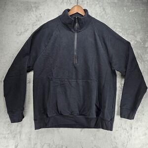 Brooklinen Sweatshirt Men's XXL Black Dekalb 1/4 Zip The Loungewear Collection